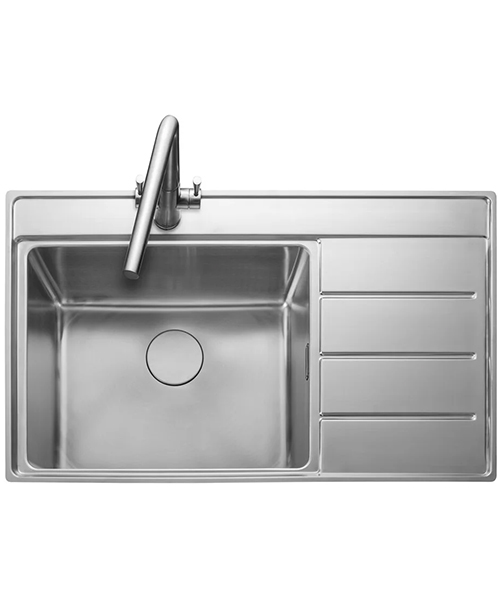 Additional image of Rangemaster Boston Inset Stainless Steel 1 Bowl Kitchen Sink 860 x 520mm