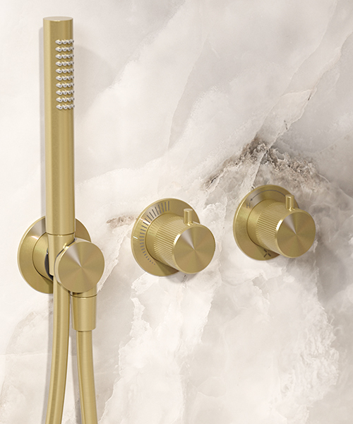 Crosswater 3ONE6 Recessed Round Manual Shower Valve with Handset - 2 Controls