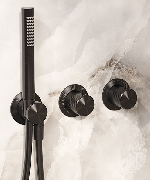 Additional image of Crosswater 3ONE6 Recessed Round Manual Shower Valve with Handset - 2 Controls
