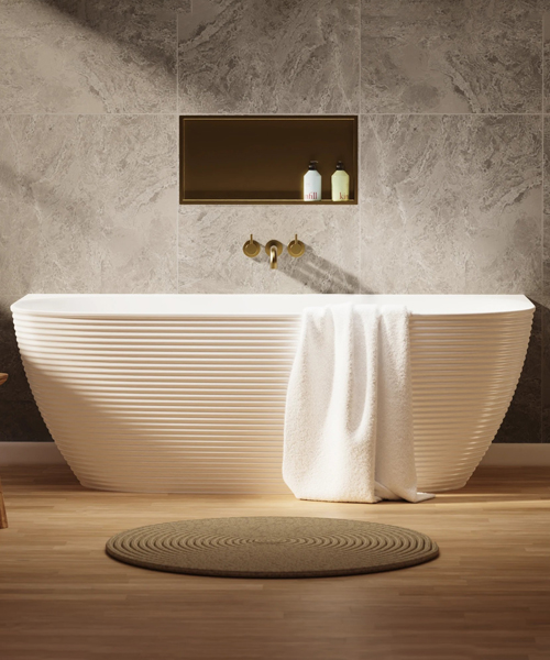 Crosswater Auriga Back To Wall Acrylic Fluted Bath - 1700 x 800mm