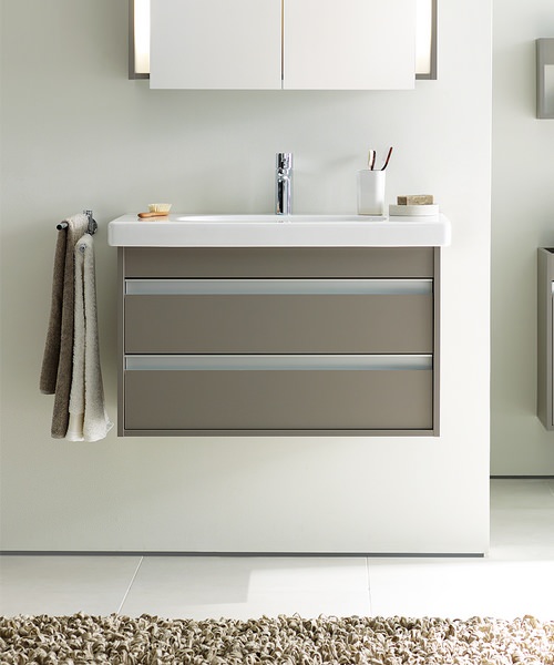Roca Mini Textured Grey Finish Cloakroom Vanity Unit And