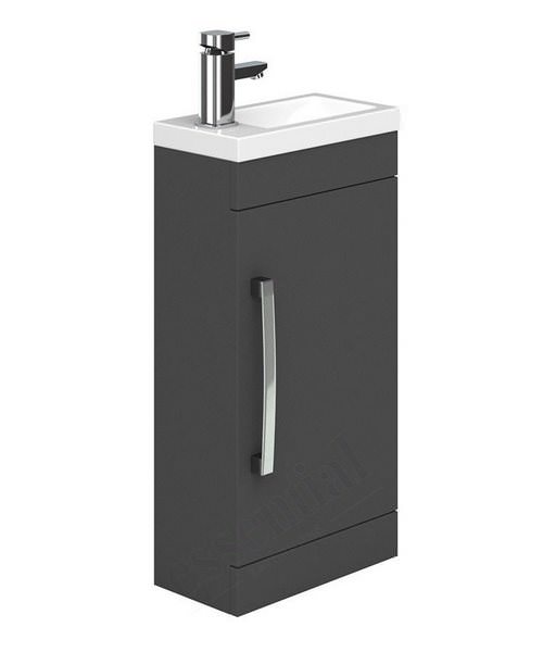 Essential Nevada 400mm Single Door Vanity Unit And Basin Grey