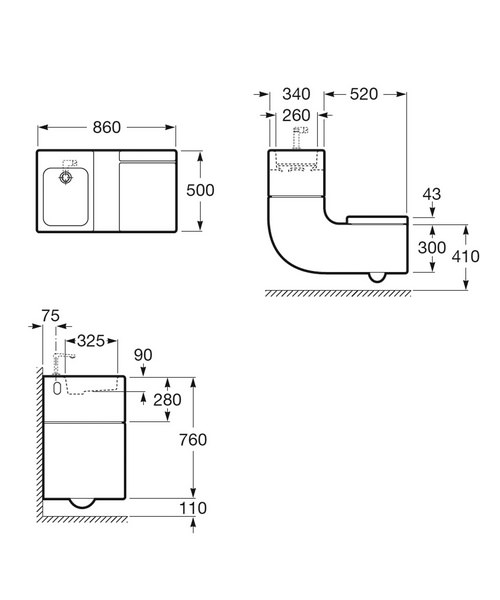 Roca W Plus W Wall Hung WC And Basin Including Tap And Waste