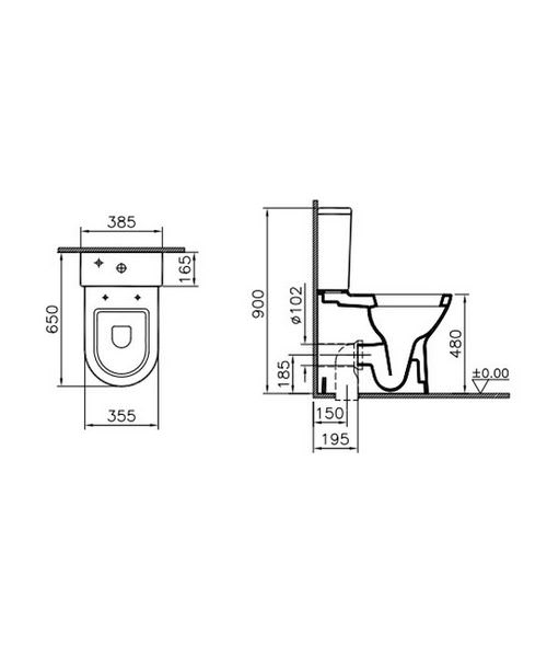 Vitra S50 Comfort Height Close Coupled Toilet With Seat
