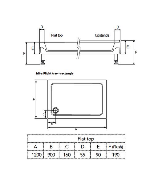 Mira Flight 1200 x 900mm Rectangle Shower Tray