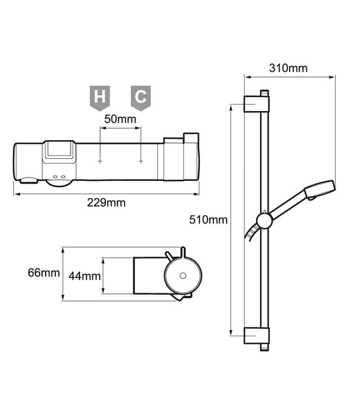 Mira Agile Sense Exposed Valve Plus Mixer Shower